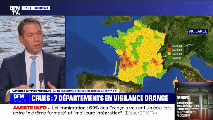 Crues: sept départements placés en vigilance orange par Météo-France