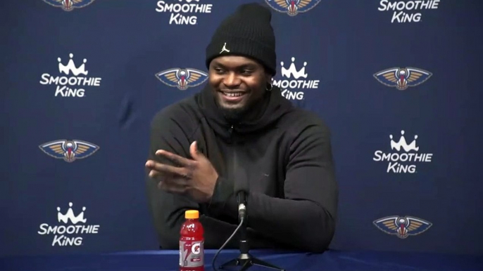 Zion Williamson's Postgame Interview - Rockets at Pelicans On 12/23