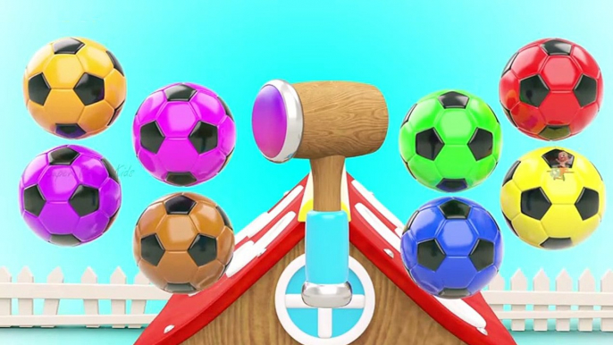 Wooden Hammer Toy House Soccer Balls to Learn Colors for Children  3D Kids Toddler Learning Video