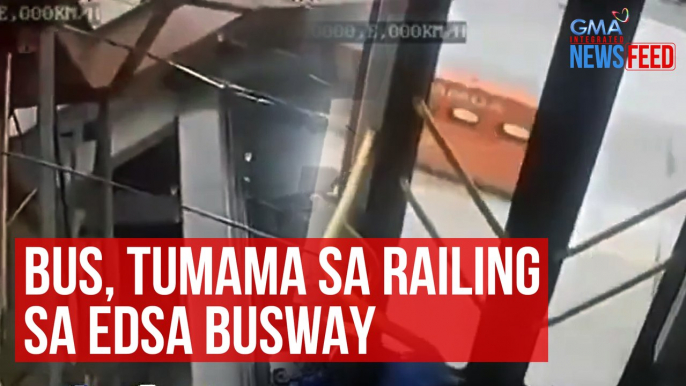 Bus, tumama sa railing sa EDSA busway | GMA Integrated Newsfeed