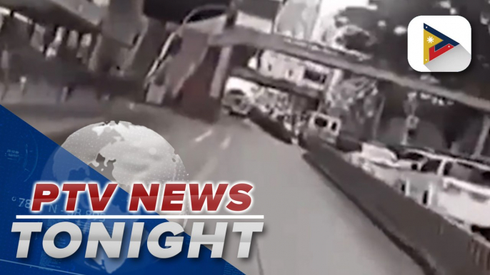 Dash cam footage shows passenger bus ramming onto MRT-3 Santolan station railings