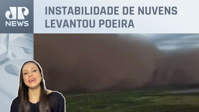 Tempestade de areia encobre região do Pantanal no Mato Grosso do Sul