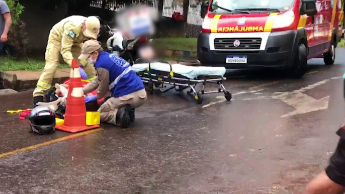 Motociclista fica ferido ao sofrer queda no bairro Periolo