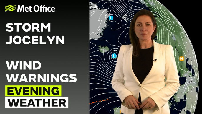 Met Office Evening Weather Forecast 23/01/24 - Strong winds as Storm Jocelyn arrives