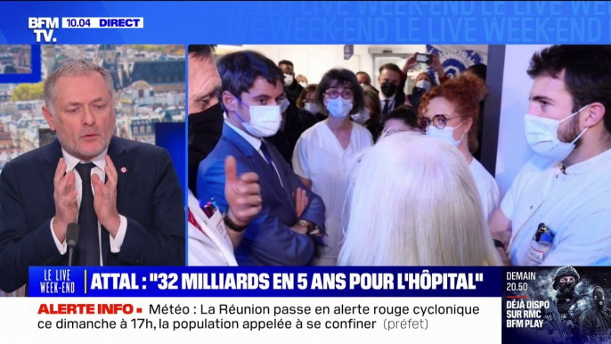 "Les 32 milliards [pour l'hôpital], ce n'est pas une dépense nouvelle": Philippe Juvin regrette "un effet d'annonce" du Premier ministre