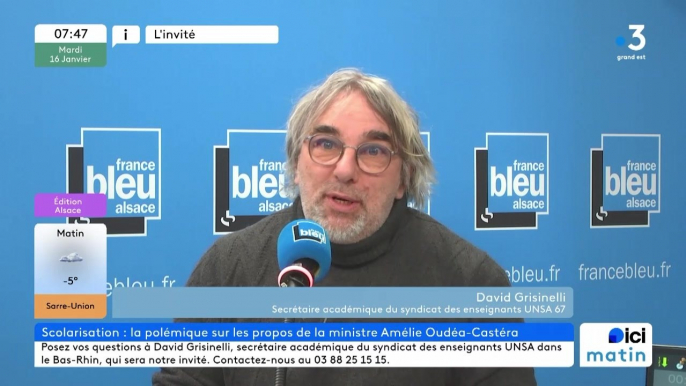 David Grisinelli, secrétaire académique du syndicat enseignants UNSA Bas-Rhin