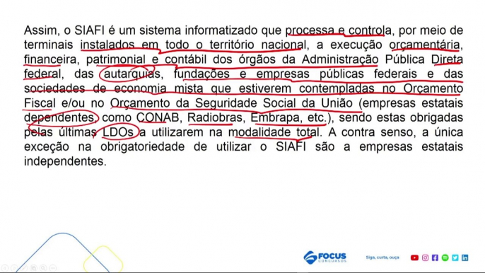 Aula 36 Sistemas SIAFI Parte I - Administração Orçamentária e Financeira