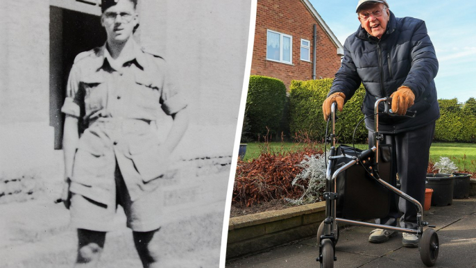 WW2 vet, 100, walks 660 miles around his garden after being inspired by Captain Tom