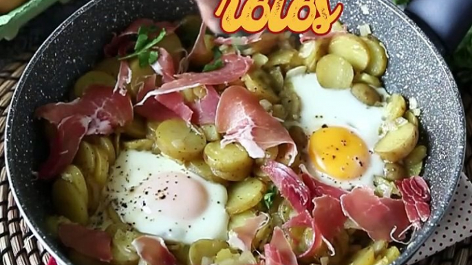 Huevos rotos, das supereinfache spanische rezept aus kartoffeln und eiern