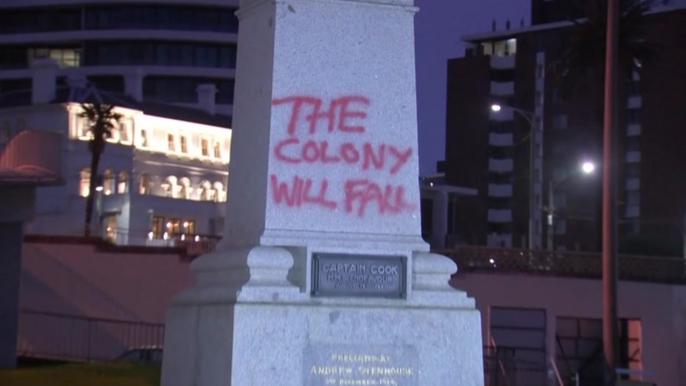 Captain Cook and Queen Victoria monuments defaced before Australia Day protests