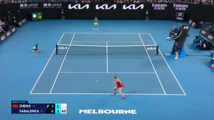 Australian Open Shot of the Day: Sabalenka overcomes Zheng's resilience