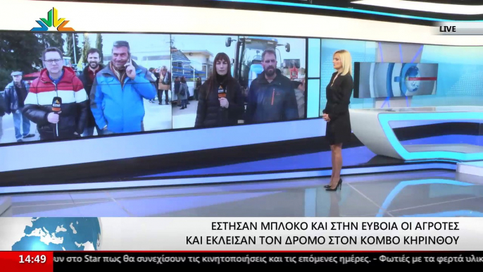 Ο Πρόεδρος του Αγροκτηνοτροφικού Συλλόγου Μαντουδίου- Λίμνης Αγ. Άννας, Μπ.Τσιβίκας και το Μέλος Ομοσπονδίας Αγροτικού Συλλόγου Φθιώτιδας, Γ. Δουμπιώτης στο STAR