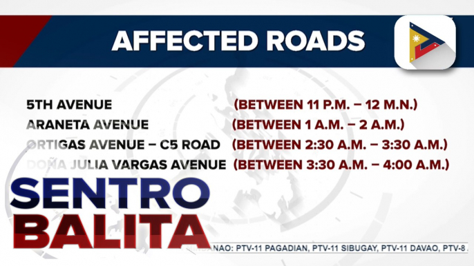 DOTr, nagbabala sa mga motorista ng pagbigat na trapiko sa ilang bahagi ng Metro Manila dahil sa pagbiyahe ng tunnel boring machine