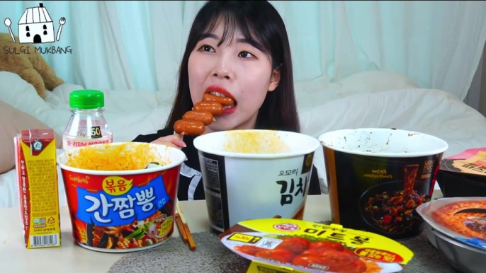 ASMR MUKBANG| Convenience store(Toowomba pasta, Seafood noodles, Black bean noodles, Gimbap)