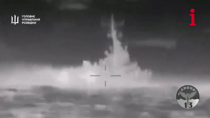 Ukraine releases video said to show attack on Russian warship near Crimea