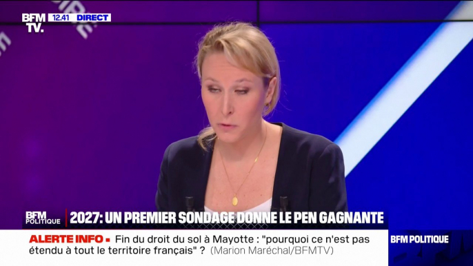 Marine Le Pen en hausse dans les sondages: "aux portes du pouvoir, on ne peut pas gagner seule", estime Marion Maréchal