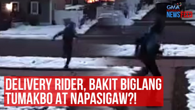 Delivery rider, bakit biglang tumakbo at napasigaw?! | GMA Integrated Newsfeed