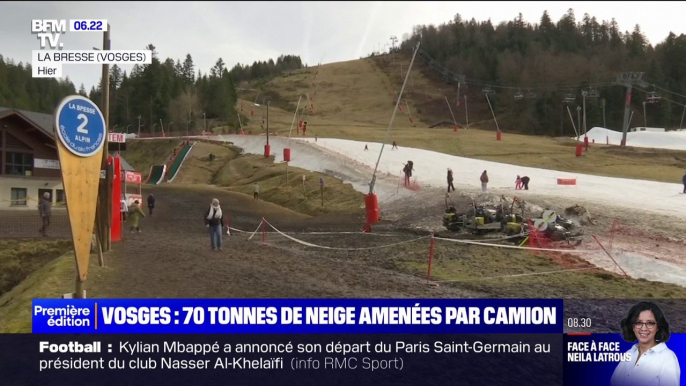 Vosges: 70 tonnes de neige amenées par camion font polémique dans la station de La Bresse