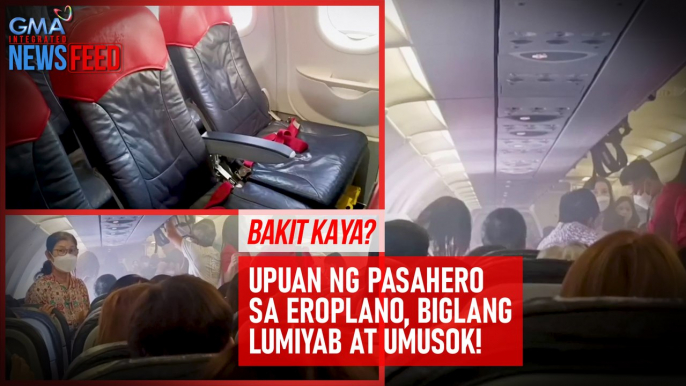 Upuan ng pasahero sa eroplano, biglang lumiyab at umusok! | GMA Integrated Newsfeed