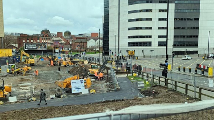 Newcastle United St James' STACK at Strawberry Place building work continues