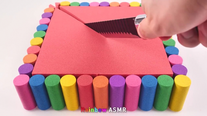 Very Satisfying and Relaxing Compilation l How to make Rainbow Photo Frame Cake FOR Kinetic Sand AND Pillar Cutting ASMR