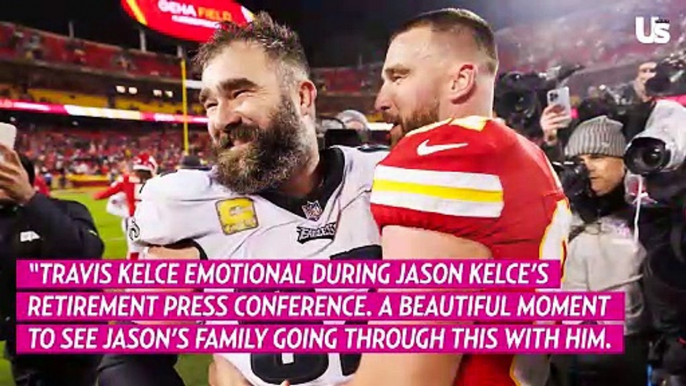 Travis Kelce Cries During Jason Kelce Emotional NFL Retirement Speech