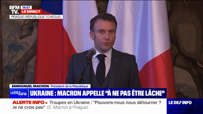 Troupes en Ukraine: "Je suis convaincu que la clarté assumée de ces propos est ce dont l'Europe avait besoin" déclare Emmanuel Macron