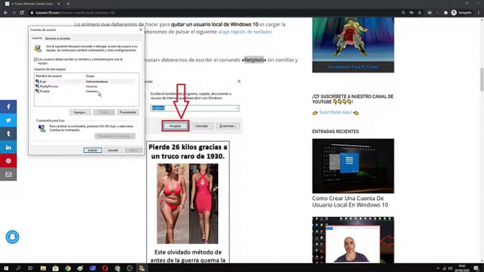 ❌ Como ELIMINAR CUENTA de USUARIO LOCAL en WINDOWS 10 TUTORIAL en ESPAÑOL FÁCIL y RÁPIDO