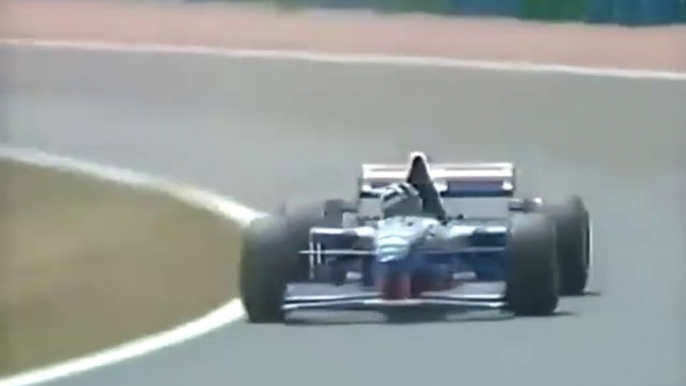 F1 – Damon Hill (Williams Renault V10) lap in qualifying – France 1995