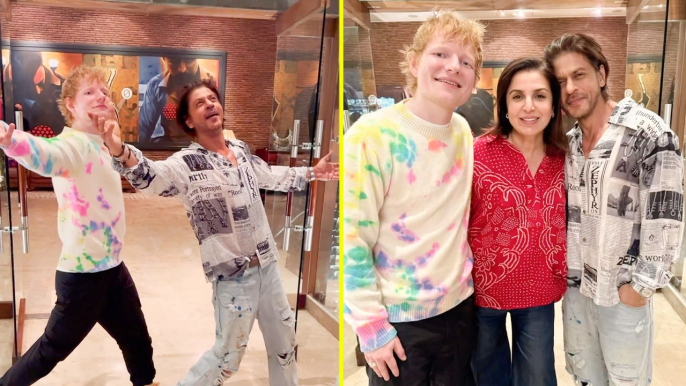 Shah Rukh Khan Recreates His Signature Step With Singer Ed Sheeran, Pics Go Viral!