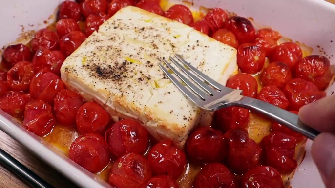 Pasta with Feta Cheese and Cherry Tomatoes Recipe