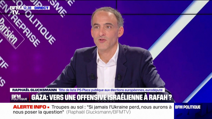 Gaza: "La pression internationale n'est pas assez forte" affirme Raphaël Glucksmann, candidat PS-Place Publique aux élections européennes