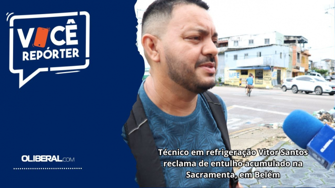 Técnico em refrigeração Vitor Santos reclama de entulho acumulado na Sacramenta, em Belém