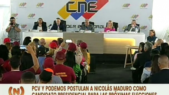 Partidos PCV y Podemos incriben a Nicolás Maduro como candidato a las elecciones presidenciales 2024