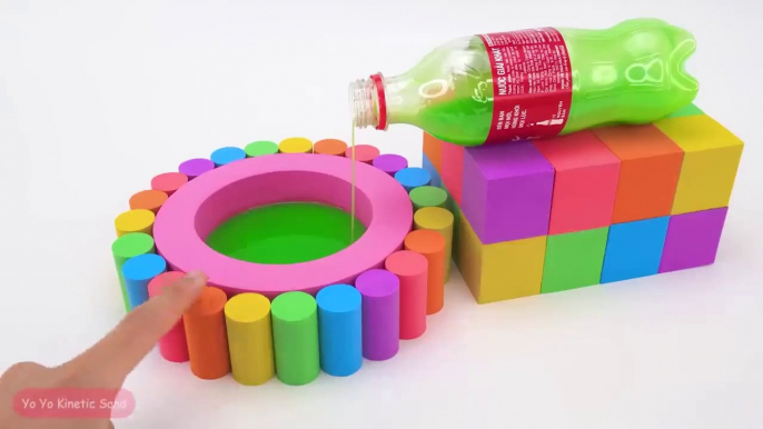 Satisfying Video _ Mixing Rainbow Kinetic Sand With Coca Cola Slime Bottle Cutting ASMR _ By Yo Yo