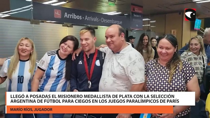 Llegó a Posadas el misionero medallista de plata con la Selección Argentina de fútbol para ciegos en los Juegos Paralímpicos de París 2024