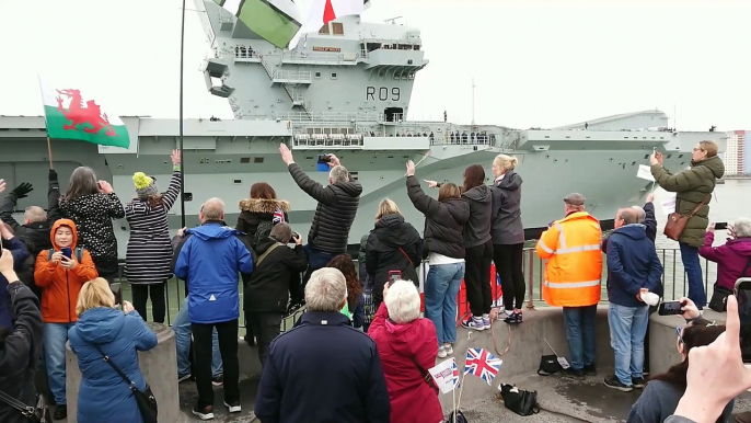 Royal Navy warship HMS Prince of Wales makes glorious return home to Portsmouth