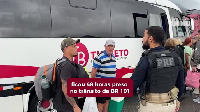 Motoristas e passageiros ficaram trancados 48 horas em ônibus na BR 101