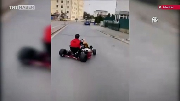 Trafikte karting aracıyla drift attı, ceza yedi