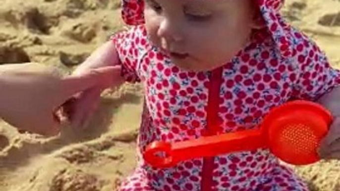 Sandcastle Tears! Hilarious Toddler Battles the "No Sandy Snacks" Rule
