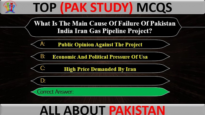 Top Pak Study MCQs | Gen Knowledge of Pak | GK MCQs in Urdu- 2024 | Part-43 #pakstudymcqs #pakstudy