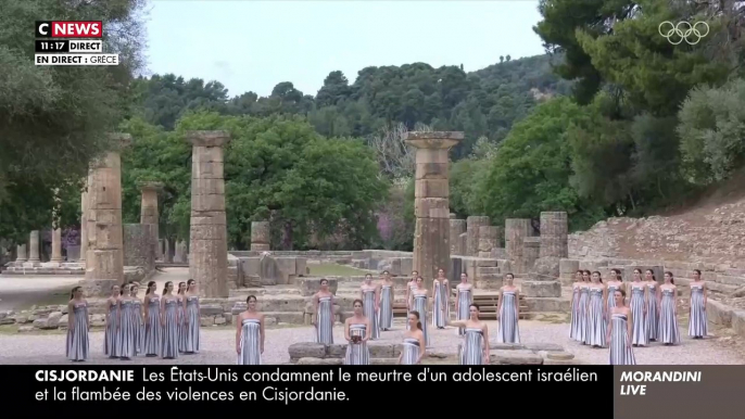 JO Paris 2024: Regardez l’allumage de la flamme olympique qui a eu lieu ce matin sur le site antique d'Olympie, en Grèce, lors d’une cérémonie - VIDEO