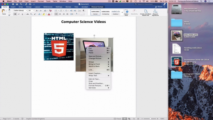 How to ADD Multiple Images to Your Microsoft Word Document On a Mac - Basic Tutorial | New