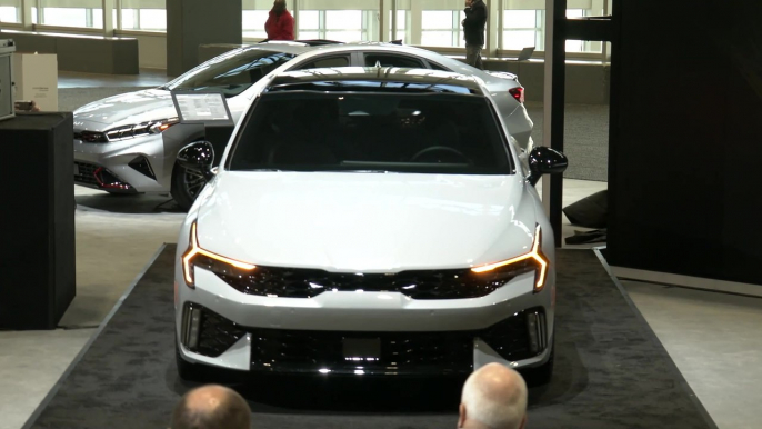 The new 2025 Kia K5 at 2024 Chicago Auto Show Press Conference