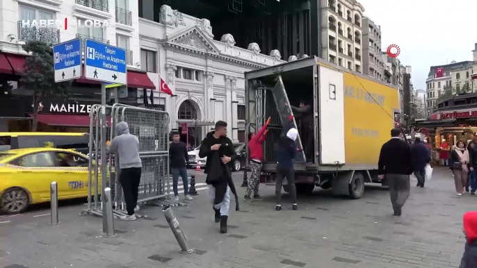 Taksim Meydanı'nda 1 Mayıs hazırlıkları: Demir bariyerler getirildi