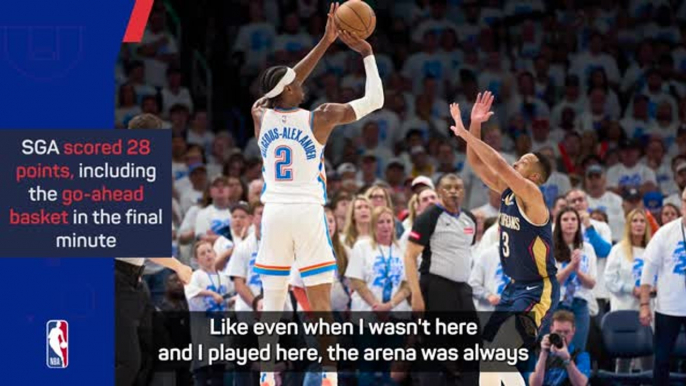 SGA praises fans after Thunder win over the Pelicans
