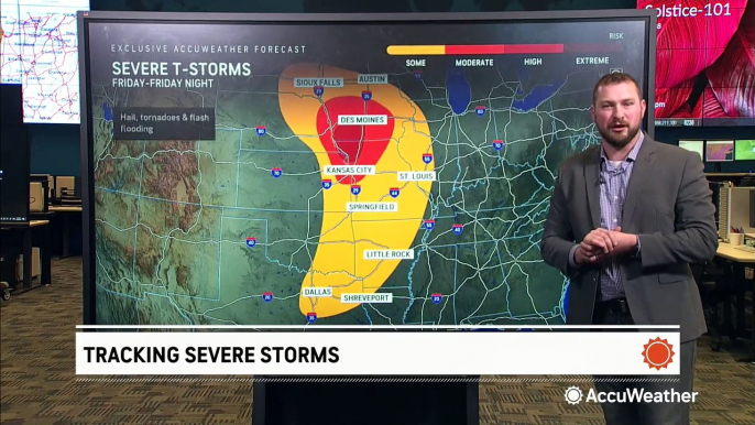 Forecasters expect a severe weather outbreak from the Plains into the Midwest this weekend