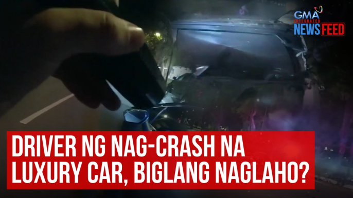 Driver ng nag-crash na luxury car, biglang naglaho? | GMA Integrated Newsfeed