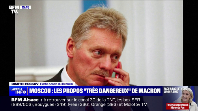 Possibilité d'envoyer des troupes en Ukraine: la Russie juge les propos d'Emmanuel Macron "très dangereux"