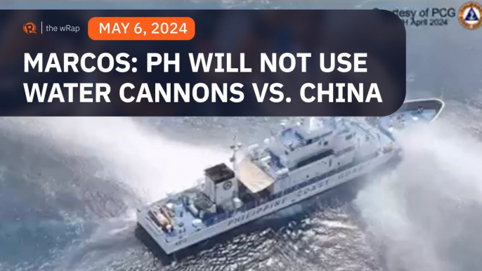 Marcos says the Philippines will not use water cannon vs Chinese ships